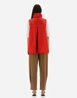 Herno Lange Daunenjacken-Weste Aus Nylon Ultralight & New Techno Taft