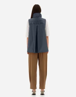 Herno Lange Daunenjacken-Weste Aus Nylon Ultralight & New Techno Taft