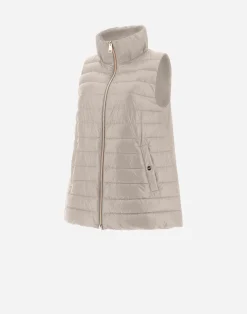 Herno Lange Daunenjacken-Weste Aus Nylon Ultralight & New Techno Taft