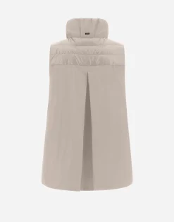 Herno Lange Daunenjacken-Weste Aus Nylon Ultralight & New Techno Taft