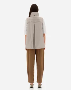 Herno Lange Daunenjacken-Weste Aus Nylon Ultralight & New Techno Taft